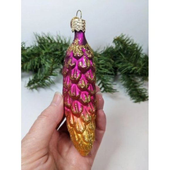 Glistening Pinecone Old World Christmas Ornament - Picture 4 of 4